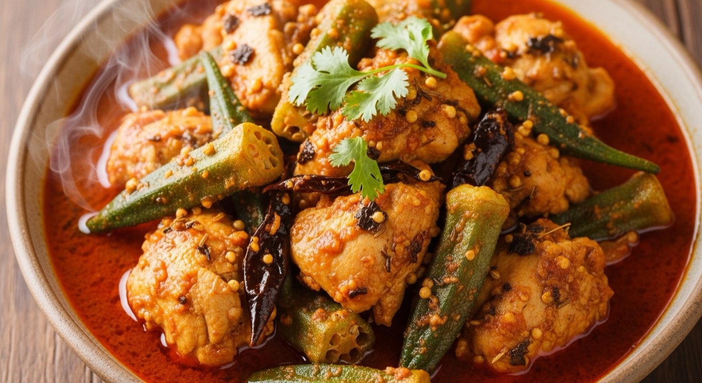 Bhindi chicken